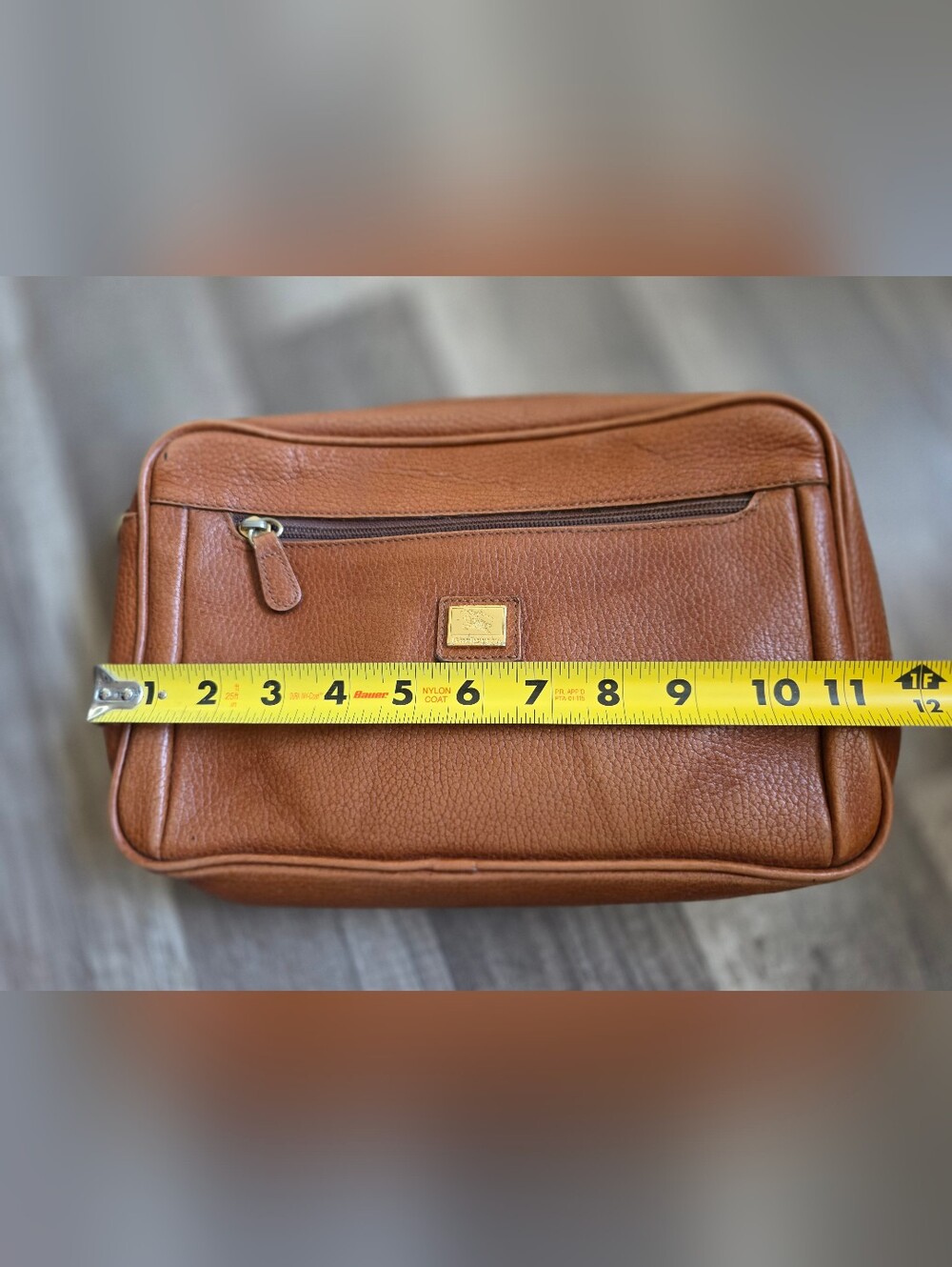 Vintage BURBERRY Clutch Wristlet Designer Brown Leather Travel Bag Preppy 90s - Picture 15 of 16